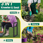 Garden Kneeler and Seat - Heavy Duty Folding Garden Stool with Handles, Stable Kneeling Device Bench Chair Gardening Tools Gifts for Women Men Seniors Gardeners Outdoor Weeding Planting - Image 5
