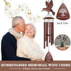 36" Hummingbird Memorial Wind Chime, Sympathy Gifts for Loss of Love One - Image 2