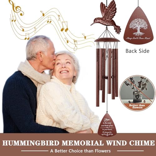 36" Hummingbird Memorial Wind Chime, Sympathy Gifts for Loss of Love One - Image 2