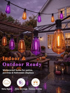 25Ft ST38 Halloween Outdoor String Lights with 27 LED Orange Purple Bulbs - Image 4