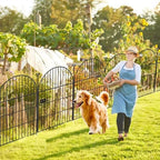 Tall Garden Fence Animal Barrier, 32 in(H) x8.8 Ft(L) 4 Panels Garden Fence with Gate, Dog Fence Outdoor for Yard, Arched Rustproof Metal No Dig Fences for Dogs, Flower Bed Fencing - Image 6