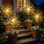 btfarm 4 Pack Solar Garden Lights Outdoor, 8 Modes Firework Lights Outside by btfarmdecorativelighting