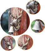 Outdoor Bell Cast Iron, Bull Head Dinner Bells for Outside Farmhouse Front Door Entry Wall Decor, Vintage Bronze Hanging Welcome Bell, Manually Shaking Bells - Image 4