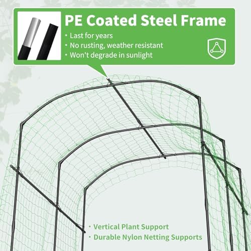 DoCred 87''H x 75''L Garden Arch Trellis, Metal Trellis for Climbing Plants - Image 4