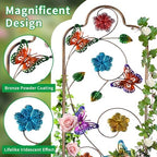 2 Pack Metal Garden Trellis Arched Fence Trellises for Climbing Plants Outdoor, Roses, Vines, Flowers, and Vegetables Support, 60'' H x 12'' W, Butterfly - Image 3