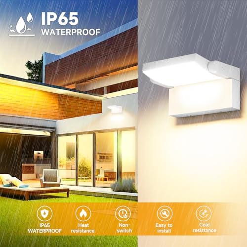 Outdoor LED Wall Light 40W White Flood Lights 350°Rotation - Image 2