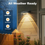 NIORSUN Solar Fence Lights,8 Pack Deck Light,Led Lights Warm White Outdoor Wall Lights,IP45 Solar Powered Light Waterproof for Backyard/Pool/Railing/Patio/Porch/Step/Outside/Garden (Black) - Image 5