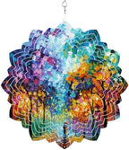 12 Inch Oil Painting Forest Wind Spinner for Yard and Garden, Colorful Trees Couple Vibrant Hanging Ornaments Outdoor 3D Kinetic Wind Sculpture Spinners Indoor Outdoor Patio Décor Ornaments Gift by Unknown