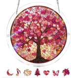 Acrylic Puzzles Suncatcher Window Hanging, 83 Pieces Pink Branches Puzzle, Suncatcher for Doors Garden, Mother's Day Christmas Birthday Gifts for Women Men (L - 8.9 * 8.9 in) by NABYSHOP