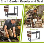 Garden Kneeler and Seat with Umbrella,Heavy Duty Gardening Bench and Stool - Image 7