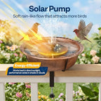 VIVOHOME Deck-Mounted Bird Bath with Solar Fountain, 13-Inch Bowl, Bronze - Image 3