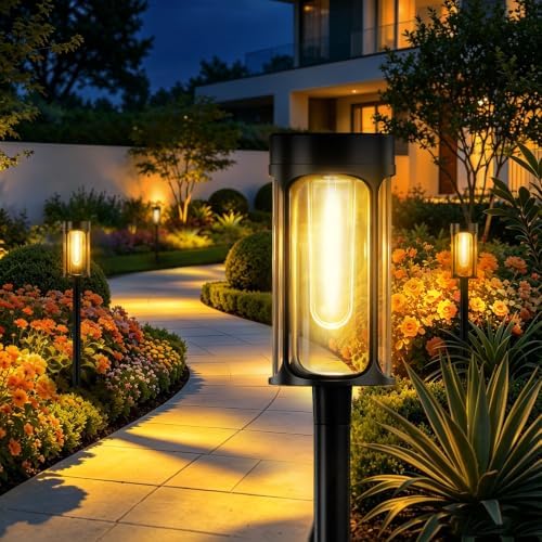 ASMAD 8 Pack Solar Lights Outdoor Waterproof,Auto On/Off by ASMAD