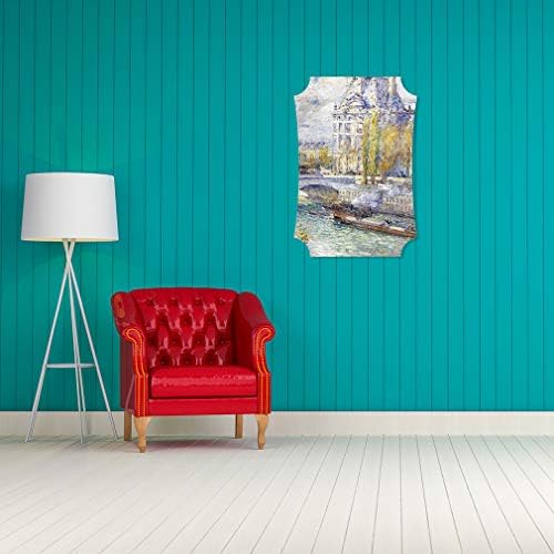 Fastasticdeals Vertical Home Decor Wall Sign The Louvre on Pont Royal Painting Art Picture Frame Berlin Shape 8x12Inches - Image 3