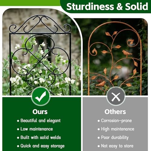 Thealyn 4 Pack 56" x 13.8" Metal Trellis for Potted Plants and Planters - Image 4
