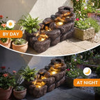 TITIMO 37.4" L Outdoor Water Fountain, 5-Tier Garden Fountain w/LED Lights - Image 7