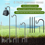 6 Pcs 48 Inch Shepherds Hook for Outdoor Adjustable Bird Feeder Pole - Image 2