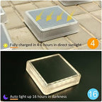 Lacasa Solar Deck Lights Outdoor Waterproof LED, Step Lights Solar Powered Driveway Dock Lights Marine, White 4000K, Dusk to Dawn, for Garden Steps Yard Patio Pathway, Square, 4 Pack - Image 3