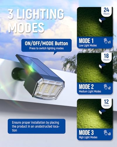 AUDERWIN Solar Spot Lights Outdoor Waterproof, 6 Packs, Warm White - Image 2
