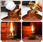 Tuanse 2 Pcs Oil Lamps for Indoor Use Vintage Hurricane Emergency Glass Oil Lamps Large Lantern Classic Decorative Oil Lamp for Home Tabletop Emergency Lighting Supplies(Brown) - Image 4