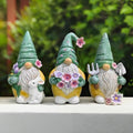 Spring & Summer-Themed Garden Statues – Adorable Outdoor Decor for Lawn, Patio & Porch (Garden Guardians Set of Three 6" Gardening Gnome Figurines, Floral Green and Yellow Statue Decor) by OrnamentallyYou