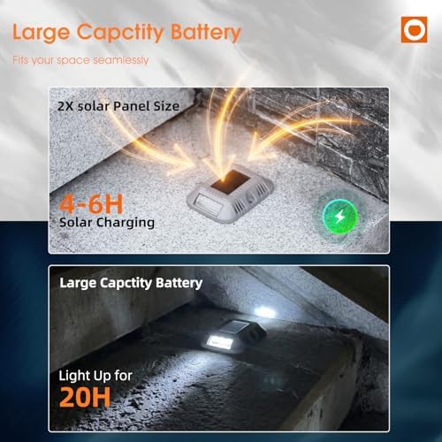 addlon Solar Dock Lights Marine 24 Pack, 2CCT Outdoor Driveway Marker Deck Lights, IP67 Waterproof, Solar Powered Deck Light for Pathway Warning Step Sidewalk Patio, Blue Light & Cool White, FCC - Image 2