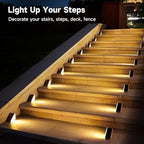 Solar Step Lights, 12 Pack Solar Stair Lights Outdoor Waterproof, Warm White/7 RGB Colors LED Outdoor Deck Light, Outside Light Decor for Garden Stair, Deck, Front Step, Front Porch, and Patio - Image 5