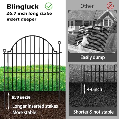 10 Panels No Dig Decorative Outdoor Garden Fence, 24in (H) x20ft (L) - Image 3