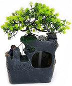 Rockery Tabletop Fountain Water Fountain Rockery Crafts Desktop Simulation Resin Rockery Bonsai with LED Automatic Pump for Office, Home, Bedroom Desk Decoration Gifts (A 7.9x5.9x11.8in) - Image 3