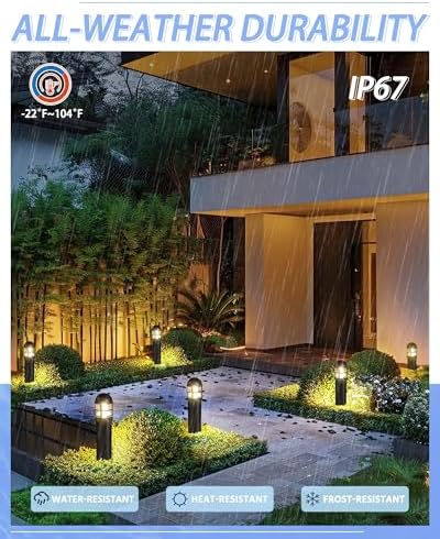 8 Pack LED Low Voltage Bollard Pathway Lights, 12V 200LM IP67 Waterproof Landscape Lighting for Garden, Driveway, Festive Outdoor Decor, 2700K Warm White - Image 6