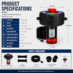 Pond Fountain Aerator with Lights RGB Light 1HP 750W 110V Fountain - Image 2