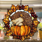 Hedgehog Pumpkin Fall Autumn Acrylic Suncatcher - Image 4