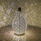 Moroccan Style Vintage Lantern Metal Decorative Table Lamp 9.84" Tall Moroccan Lantern Decorative Candle Holder Lamp for Home Living Room Bedroom Garden Yard Weddings Parties 01 - Image 3