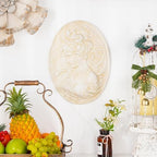Sungmor White Cast Iron Wall Decor,Oval-shaped Classical Lady Relief Plaque - Image 2