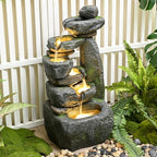 32.68'' Outdoor Water Fountain with Lights, Water Feature for Garden - Image 5
