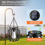 TomCare Solar Lights Outdoor 4 Pack Flickering Flame Metal Hanging Lanterns - Image 4