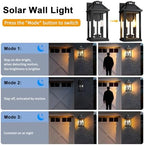 Solar Porch Lights Outdoor with Motion Sensor, Dusk to Dawn Waterproof Solar Wall Light with 3 Lighting Modes, Wall Sconce Light fixtures for Home Garage Porch Yard Front Door - Image 4
