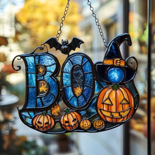 Funny Boo Halloween Acrylic Suncatcher by AVAGAN