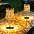 2pcs Outdoor Table Lamp: Rechargeable LED Solar Lantern for Garden Yard, Waterproof Solar Lights Outdoor Cordless Table Rattan Lamp, Small Deck Lamp for Balcony Patio,Gift for Women Mother Days by Unknown