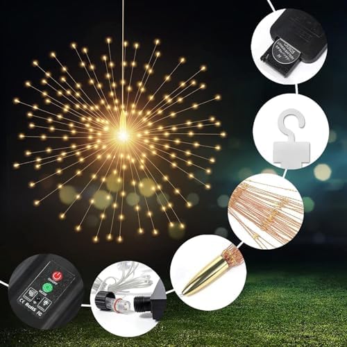 4 Pack 800 LED Solar Starburst Sphere Lights,Firework Light Remote Control - Image 4