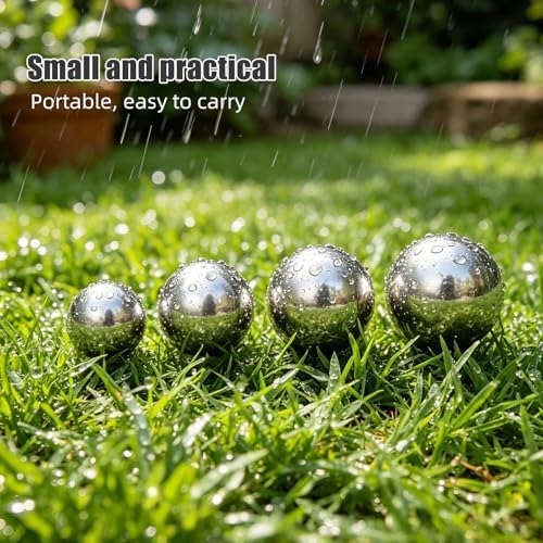 TOYANDONA 4 Pack Stainless Steel Garden Gazing Globes Mirror Ball Ornament - Image 3