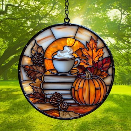 Pumpkin Spices and Books Acrylic Suncatcher - Image 3