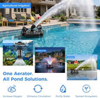 AirWire Pond Fountain Aerator, 1HP 750W 15000GPH 110V High Flow Floating Pond, Pure Copper Motor & Stainless Steel Body, with Timer & 100' Power Cord + 2x100' Guide Ropes for Pond Lake, 2 RGB Lights - Image 6