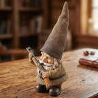 Elenon Garden Gnome Outdoor Statue, 10.6'' High Funny Dwarf with Gun Figurine Decor, Resin Sculpture for Patio Yard Lawn Porch Decoration Ornaments Gift - Image 3