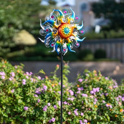 Wind Spinner Outdoor,Kinetic Metal Wind Spinner for Yard,Rustproof＆Waterproof Windmill,Wind Sculptures for Yard Decor 13 * 57 Inches - Image 2