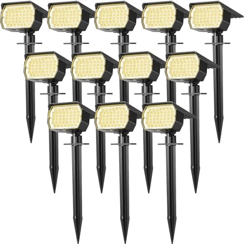 WENATY Solar Spot Lights Outdoor Waterproof Spotlights 12 Pack Warm White by WENATY
