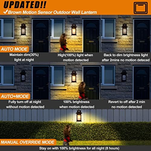 FILIYANO Motion Sensor Outdoor Wall Lights, Oil Rubbed Bronze, 2 Pack - Image 4