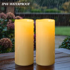 5" x 14" Ivory Large Waterproof Outdoor Flameless Candles Battery Operated LED Flickering Pillar Candles with Remote and Timer for Indoor Outdoor Lanterns, Long Lasting, Set of 2 - Image 6