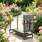 2 In 1 Foldable Garden Kneeler And Seat, Heavy Duty Steel Gardening Stool With Thick Eva Cushion & Detachable 4-pocket Tool Storage Bag, Portable Outdoor Gardening Chairs For Yard Patio Lawn Courtyard - Image 5