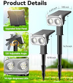 LETMY Solar Lights Outdoor Waterproof IP65, 4 Pack Solar Spot Lights Outdoor with 14 Big LEDs, 2-in-1 Wall Lights & 7 Modes Solar Landscape Spotlights for Pathway Yard Patio Decor Garden Gifts (RGB) - Image 7