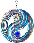 FONMY Mandala Wind Spinner w/Crystal Ball-Fengshui 3D Stainless Steel Hanging Spinners Worth Gift Christmas Decoration Indoor/Outdoor Garden Décor Kinetic Yard Art 12 Inches Wind Sculpture by FONMY